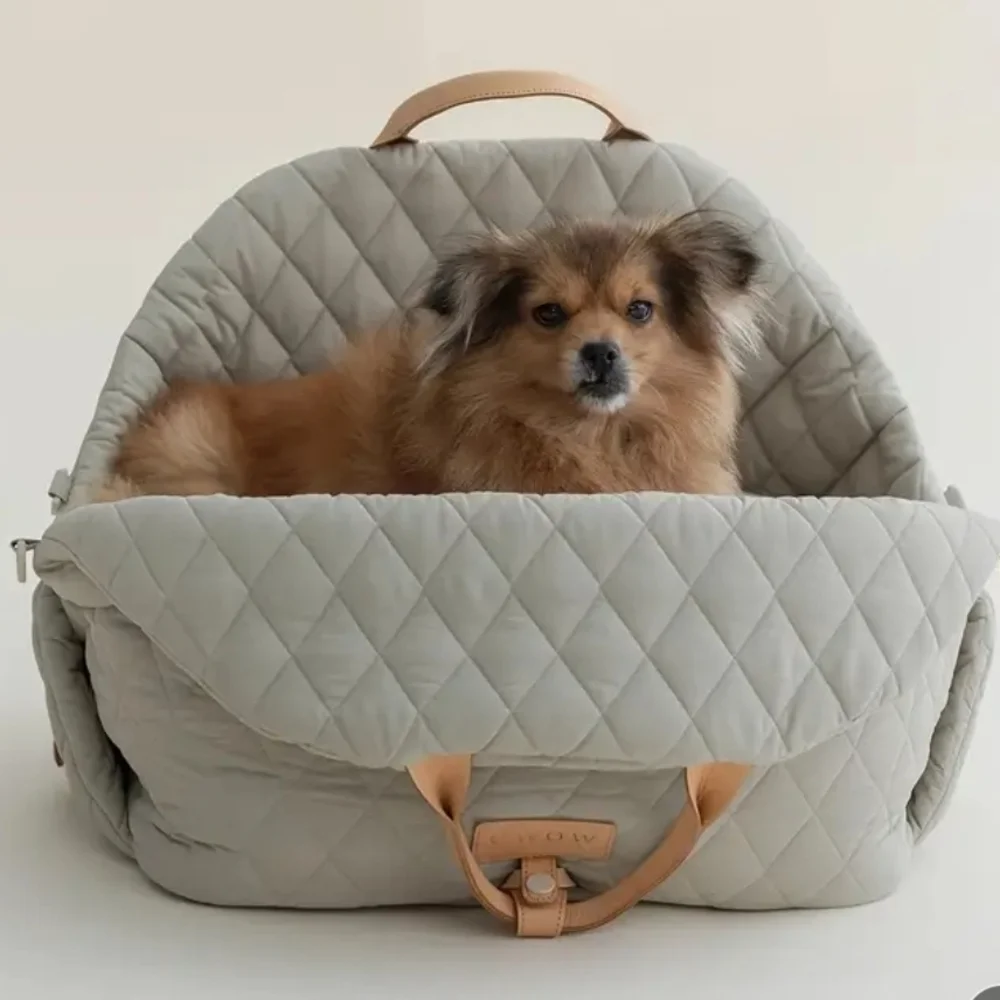 Gray Dog Carrier with Compact Design for Travel